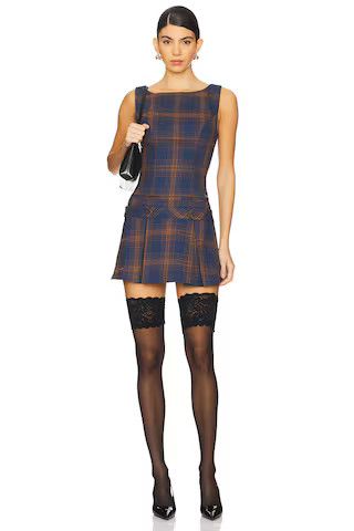 H:ours Mila Mini Dress in Blue Brown from Revolve.com | Revolve Clothing (Global)