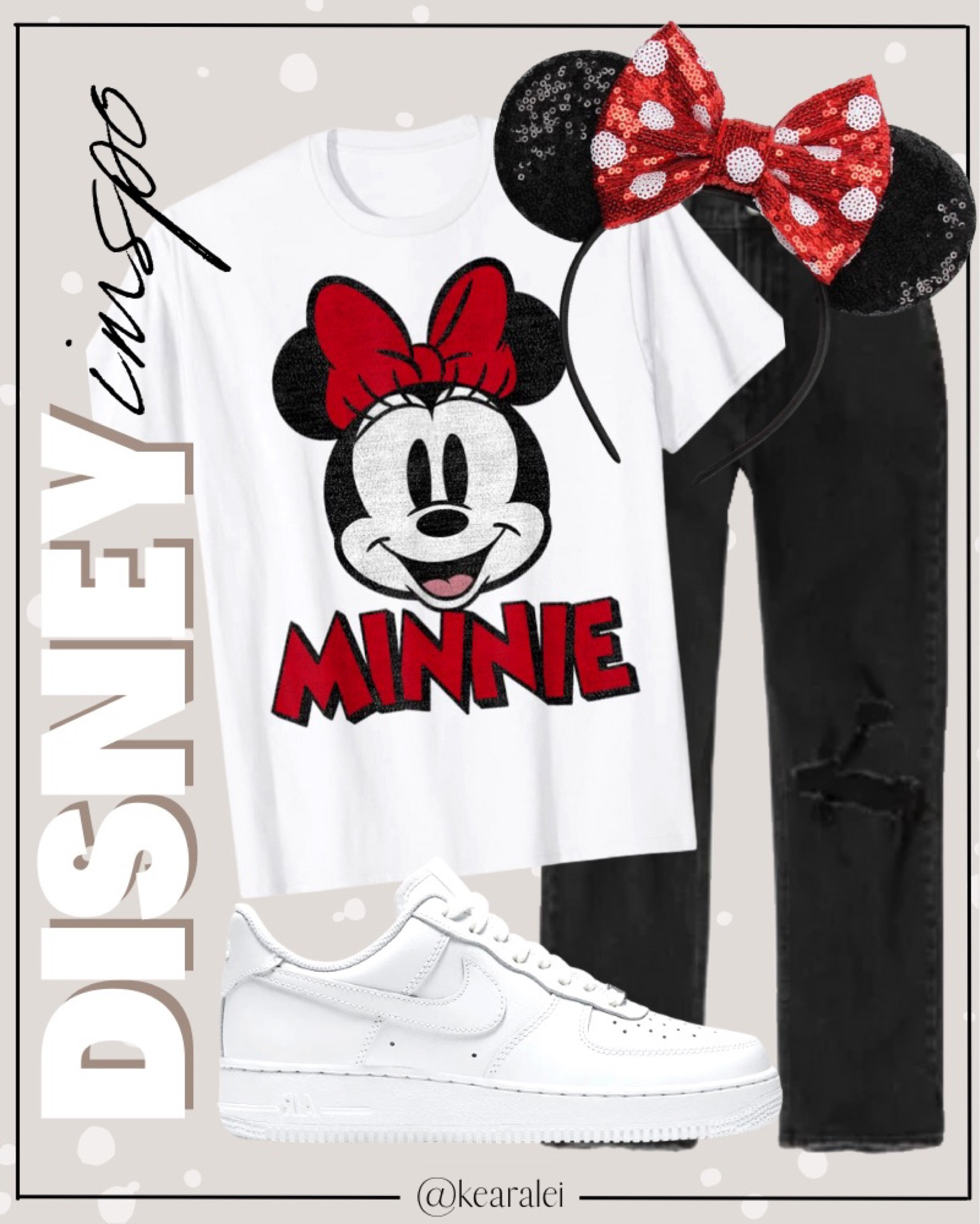 Disney outfit idea Disney world outfits Disneyland Minnie Mouse Mickey Mouse Ear headbands Minnie ears red bow polka dot tshirt shirts tops Nike sneakers shoes black distressed jeans denim || #disney #Disneyland #disneyworld #outfit #outfits #minnie #mickey #mouse #amazon #affordable #cheap #budget 

#LTKstyletip #LTKsalealert #LTKunder50
