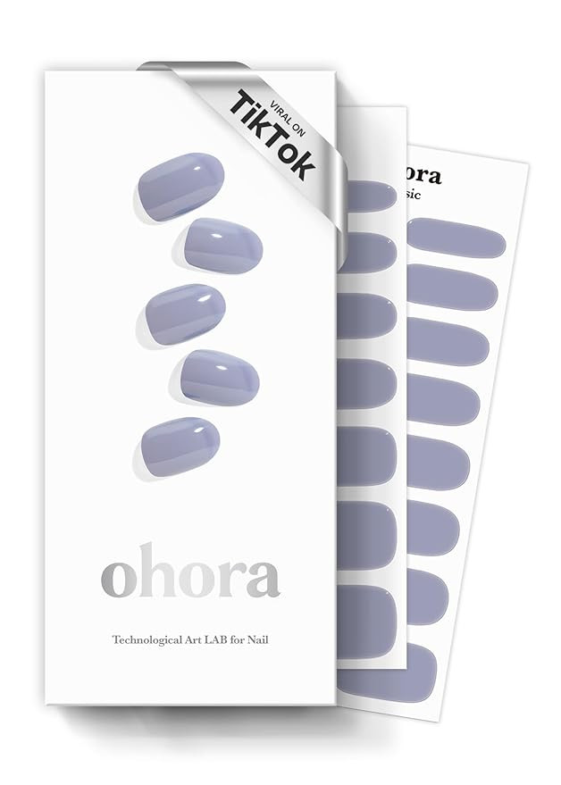 ohora Semi Cured Gel Nail Strips (N Cream Cloud) - Purple, Solid, Works with Any UV/LED Lamps, Sa... | Amazon (US)