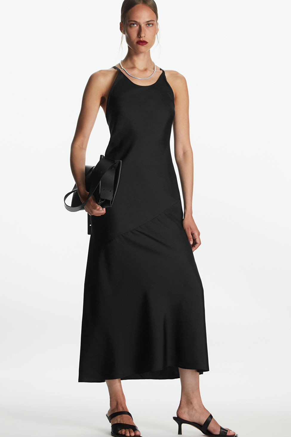 SILK HALTERNECK MIDI DRESS - BLACK - COS | COS (EU)