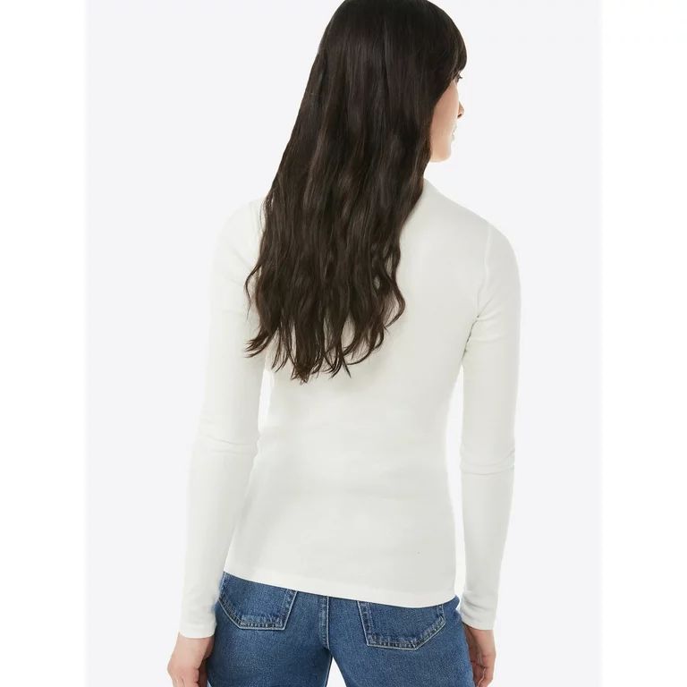 Free Assembly Women's Fine Ribbed Turtleneck with Long Sleeves, Lightweight, Sizes XS-XXXL | Walmart (US)