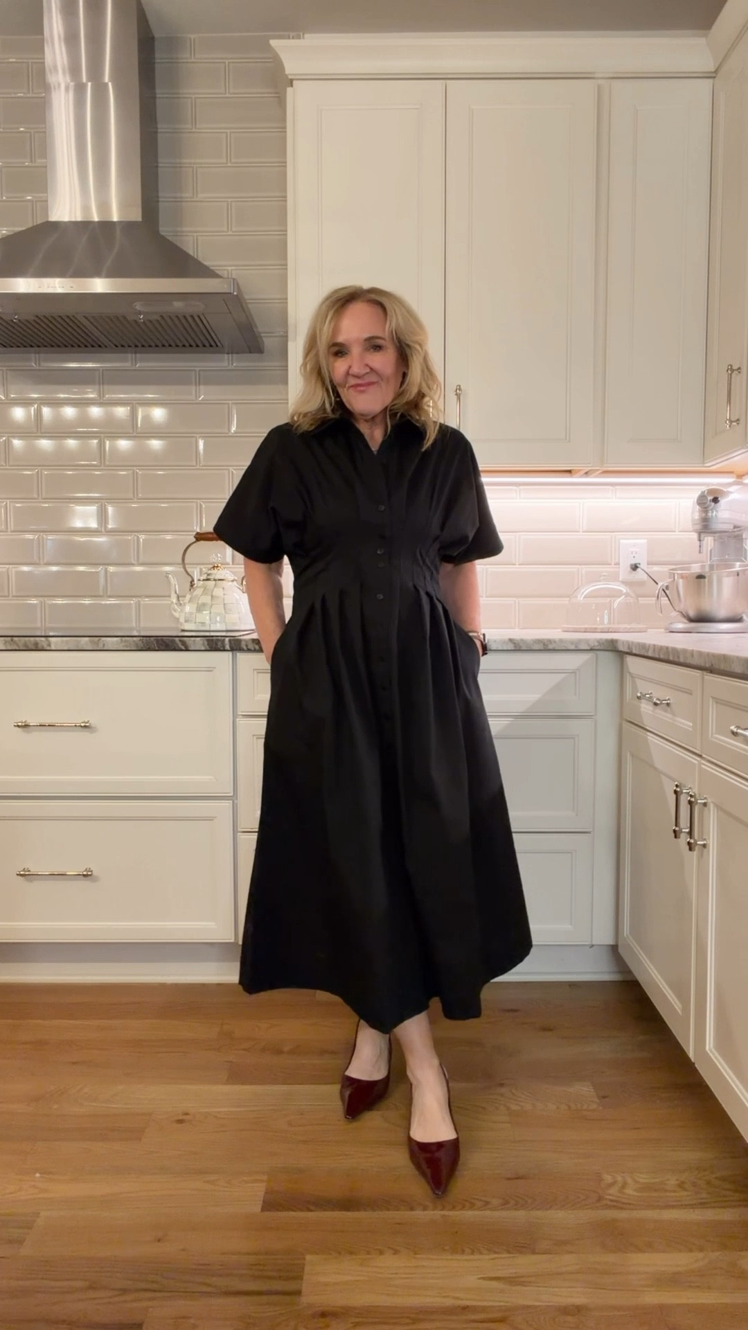 The top rated Anthropologie Toby dress in black. A classic dress that can be styled and worn all four seasons.
A medium petite fits me best with a little bit of extra room in the waist. If you want, it really fitted then size down. I can also wear the regular size just def size down  
Add a button down blouse or a turtleneck underneath for a work or holiday look. Both blouses are size medium.
Add a turtleneck or a fun graphic sweatshirt over your shoulders to dress it down

#LTKPetite #LTKOver40 #LTKSaleAlert