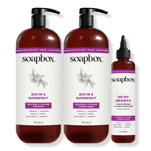 Soapbox Biotin & Superfruit Restore & Volume Haircare Essentials - 33.8 oz | Ulta