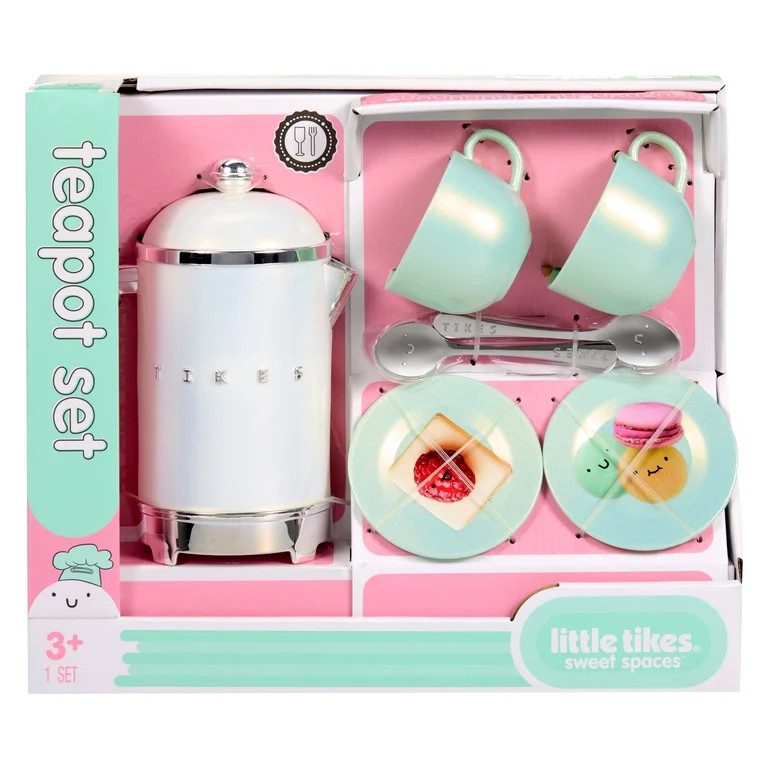Little Tikes Sweet Spaces Tea Set, Play Kitchen Cookware, Sea Foam, Ages 3+ | Walmart (US)