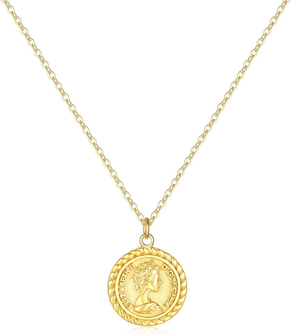 Pendant Necklace for Women 18K Gold Cubic Zirconia Constellation Animal Portrait Medallion Retro ... | Amazon (US)