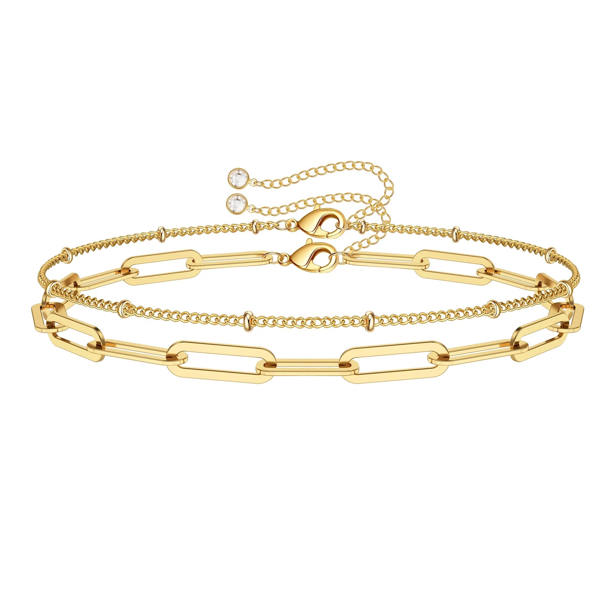 TINGN Gold Bracelets for Women 14K Gold Filled Gold Bracelets for Women Jewelry - Walmart.com | Walmart (US)