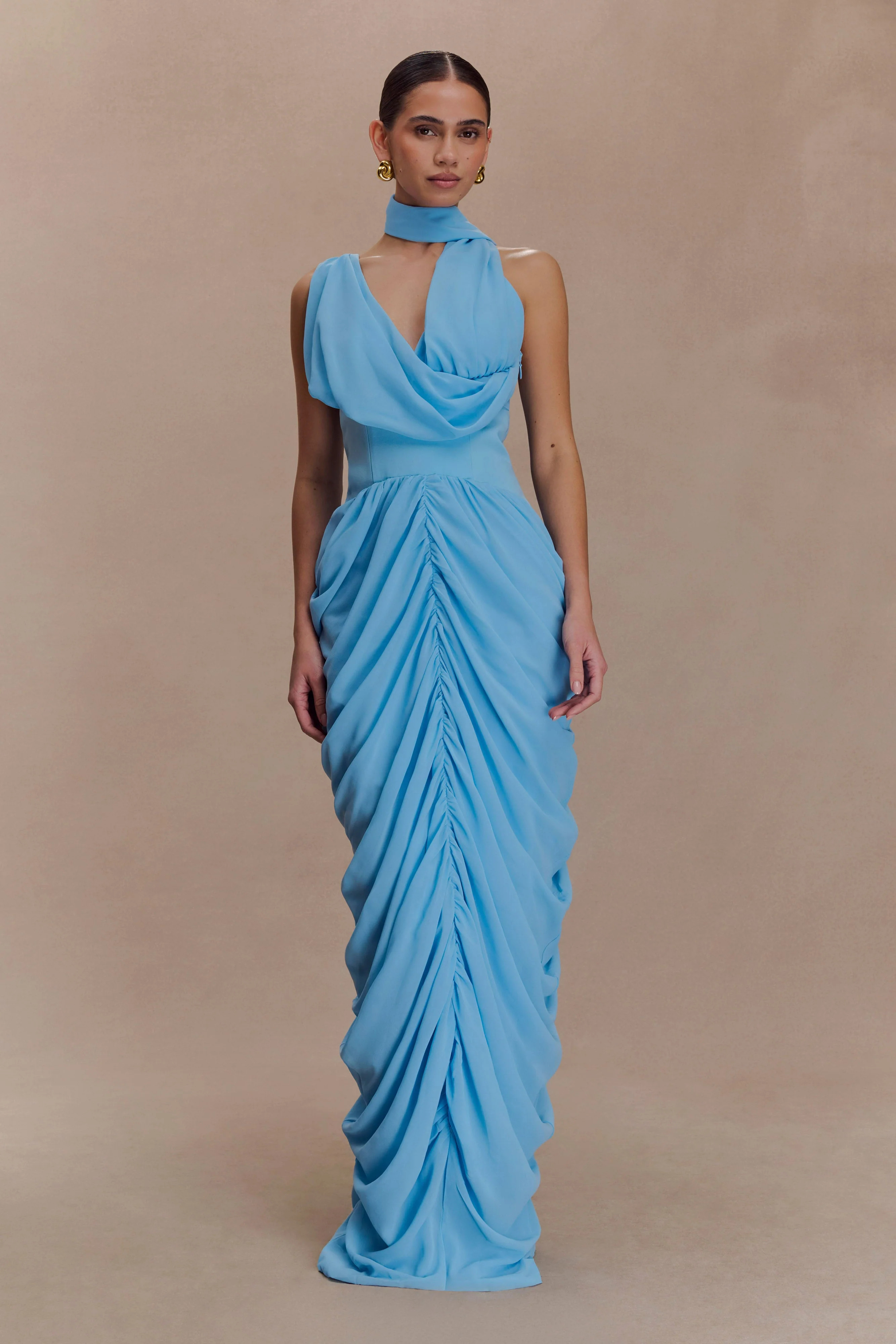 Alex Chiffon Maxi Dress - Blue | MESHKI US