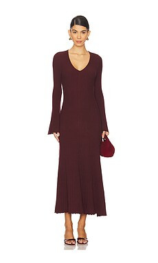 PAIGE Bel Dress in Oxblood from Revolve.com | Revolve Clothing (Global)