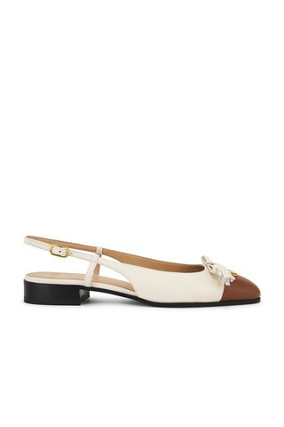 Valentino Garavani Valet Du Roi Ballerina Flat in Cream | FWRD 