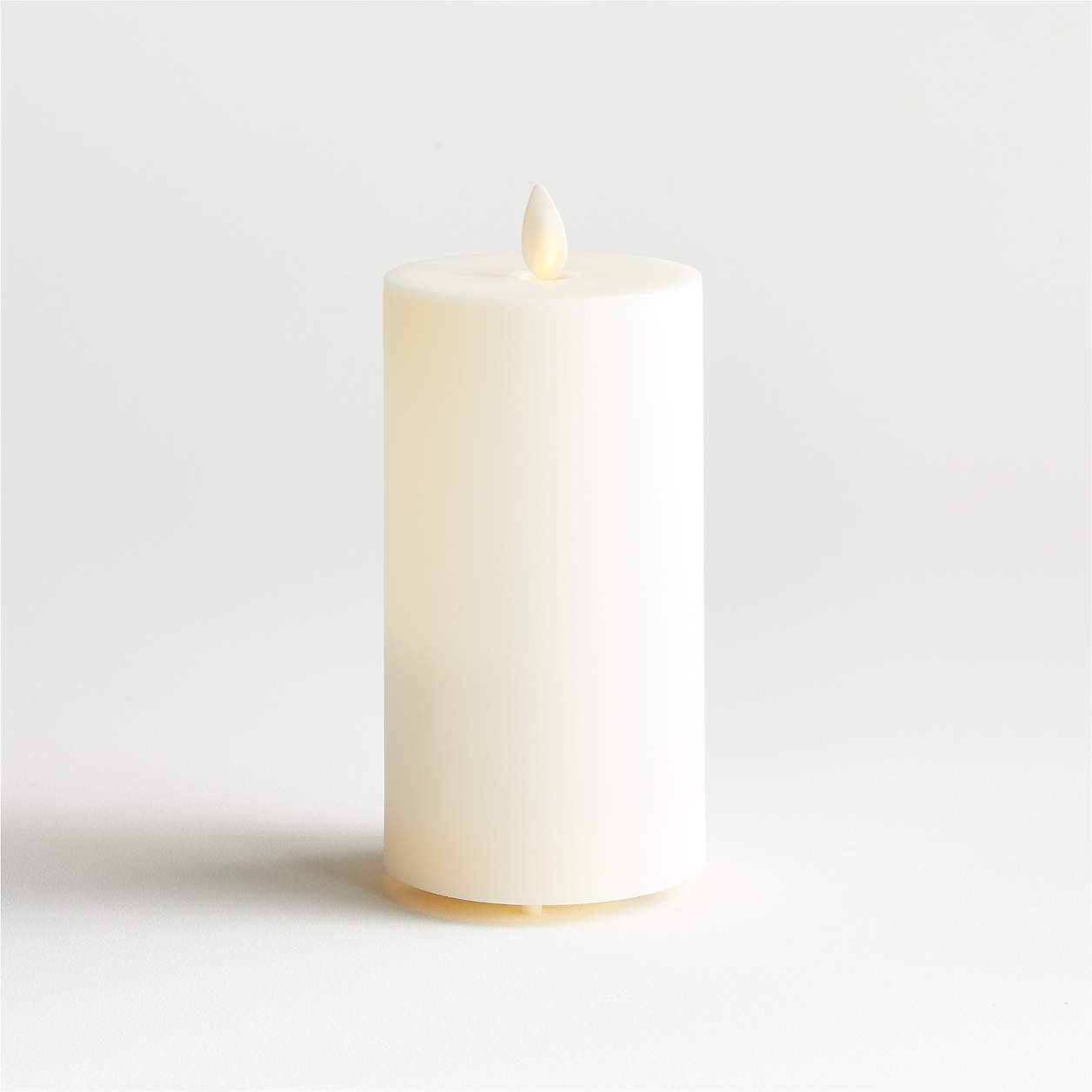 Flicker Outdoor Flameless Pillar Candle 3"x6" + Reviews | Crate & Barrel | Crate & Barrel