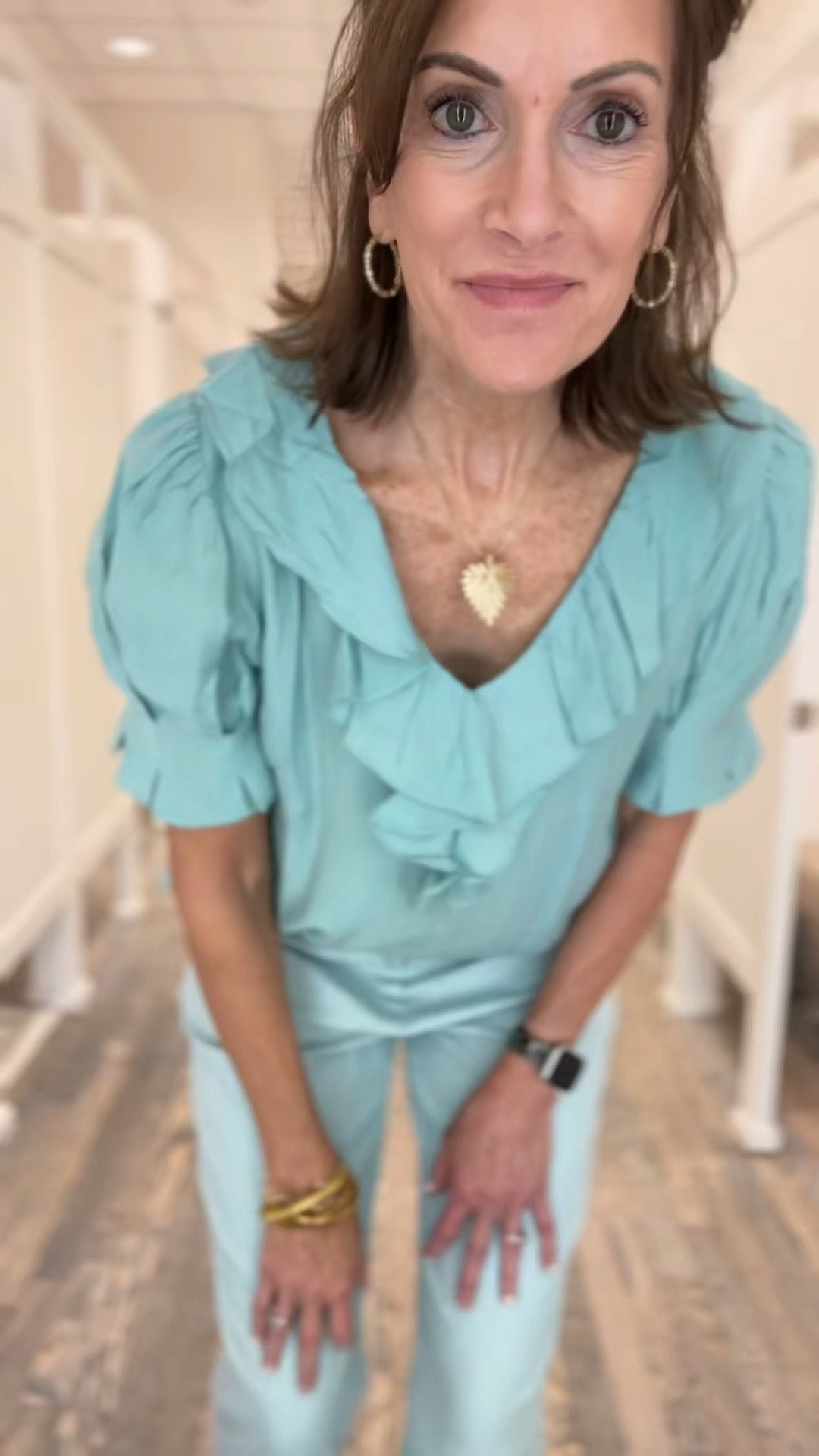 Ruffle collar top - medium
Linen blend pants - size 8

Workwear 
Summer fashion 
Sunday style 


#LTKTall #LTKSaleAlert #LTKMidsize