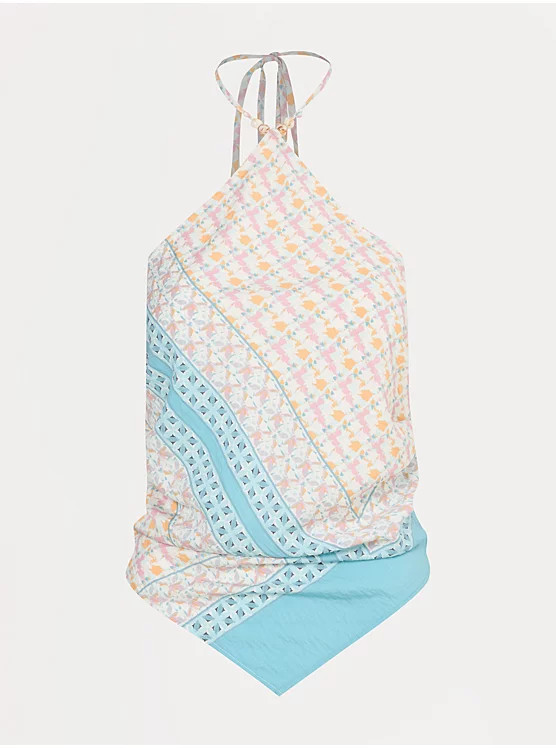 Floral Scarf Print Halter Neck Top | George