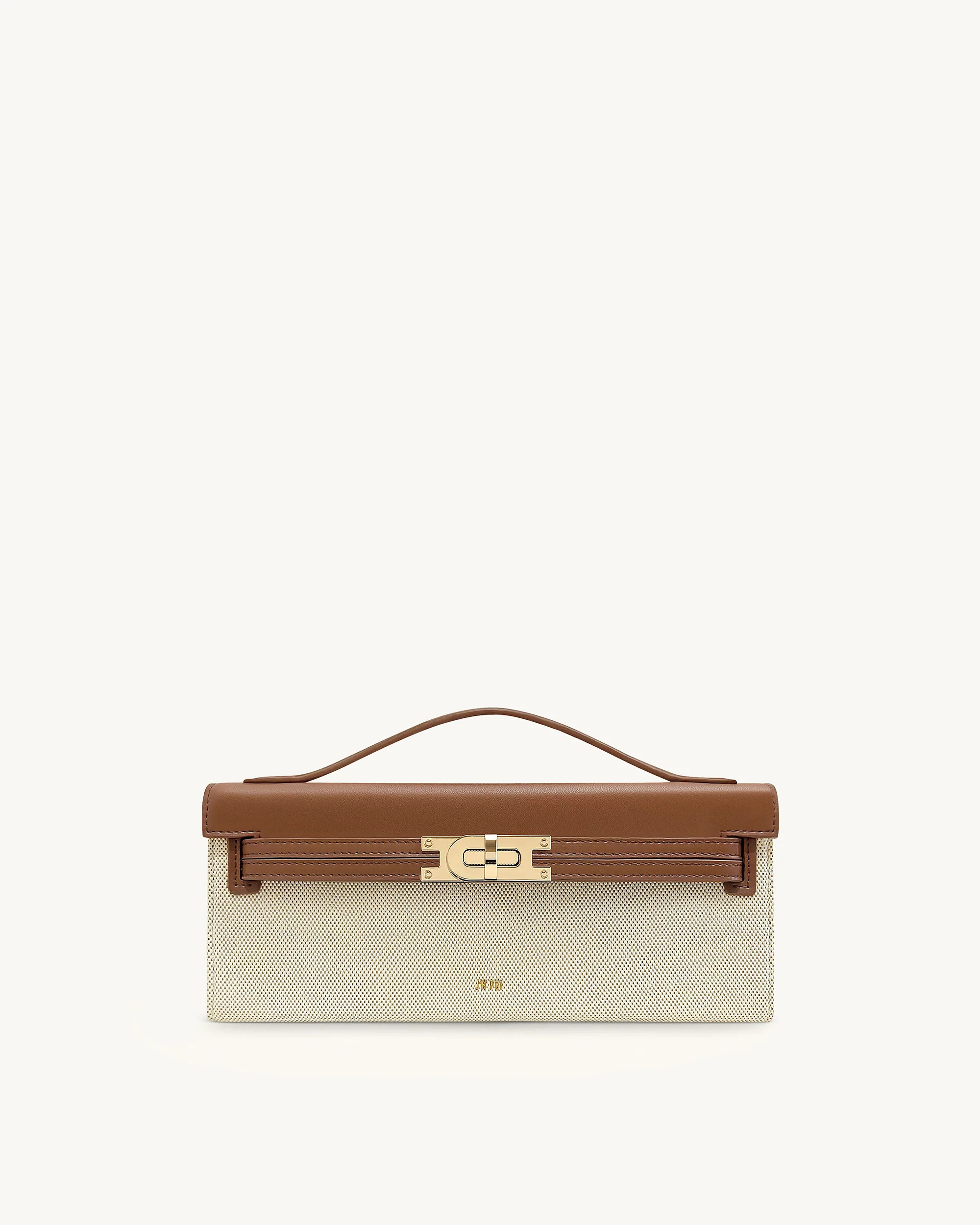 Bria Structured Top Handle Bag - Brown Canvas | JW PEI US