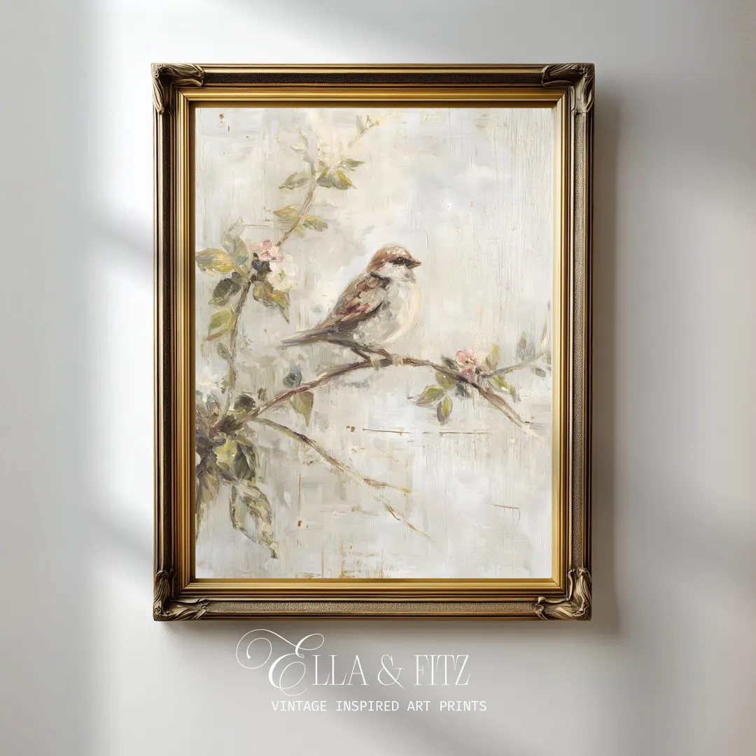 Vintage Sparrow Print | Neutral Cottagecore Bird Wall Art (digital Download) - Etsy Canada | Etsy (Global)