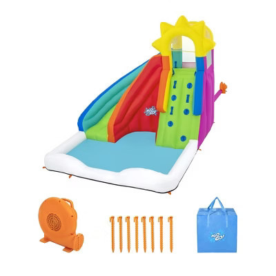 H2OGO! Mega Water Park–Sun Slide Inflatable Pool with Climbing Wall & Sprayer | Target