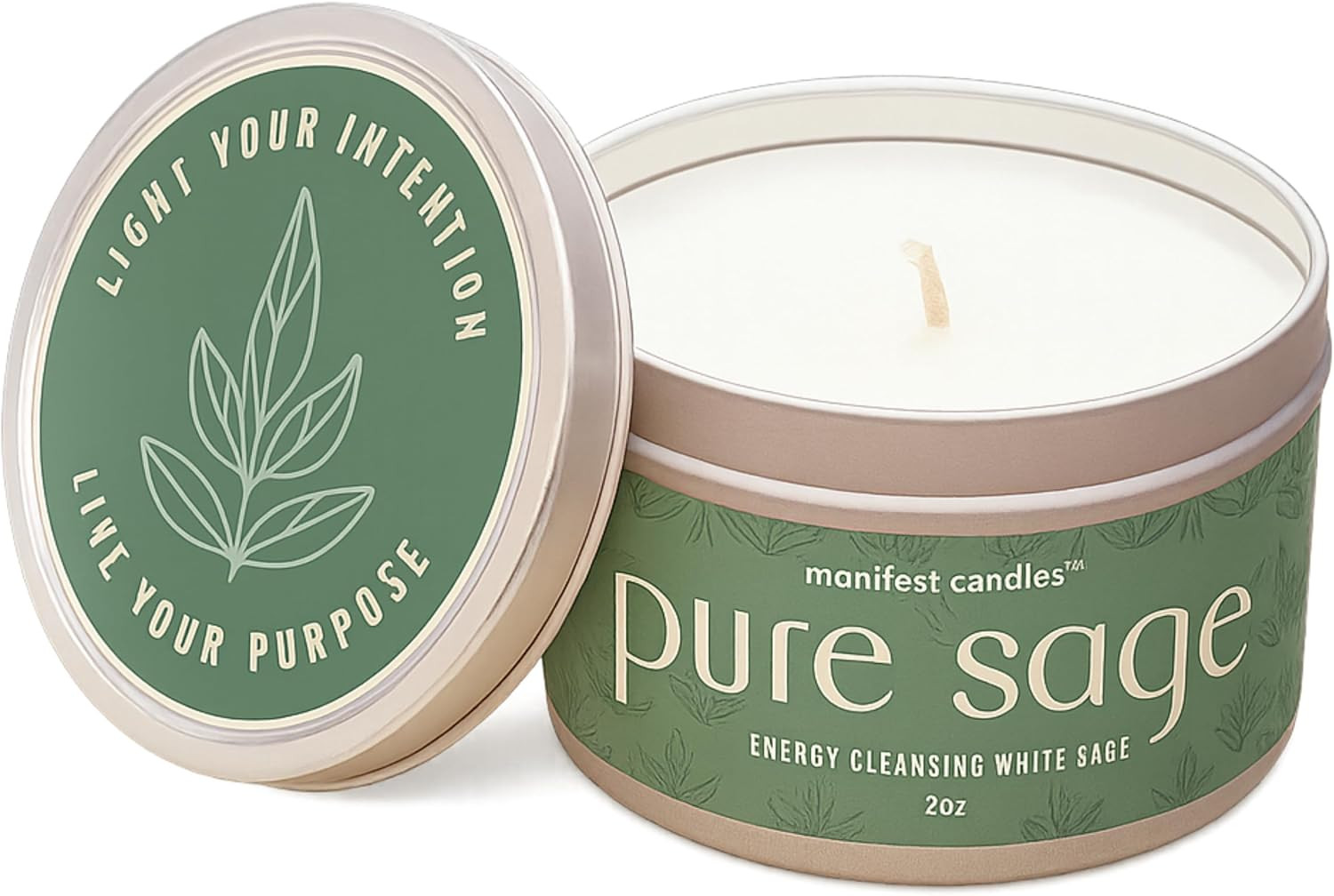 White Sage Candles for Cleansing House Negative Energy, 45 Hour Burn, Pure Sage Smudge Candle, Po... | Amazon (US)
