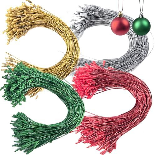 604PCS 8inch Christmas Ornament Hooks, Ornament Hangers with Snap Ornament String for Christmas T... | Amazon (US)