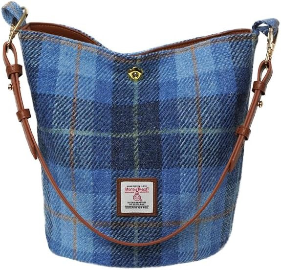 Harris Tweed Bucket bag Shoulder bag Handbag for Women with Microfiber-leather Strap,9.8 * 8.6 * ... | Amazon (US)