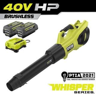 40V HP Brushless Whisper Series 190 MPH 730 CFM Cordless Battery Jet Fan Leaf Blower with (2) 4.0... | The Home Depot