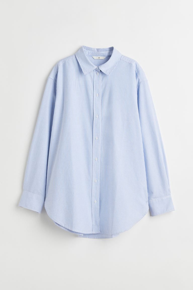 Oxford Shirt - Light blue/striped - Ladies | H&M US | H&M (US + CA)