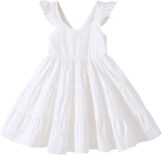 Kids Toddler Baby Girls Rainbow Dress Princess Sleeveless Beach Butterfly Sundress | Amazon (US)