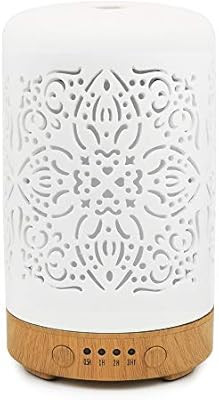 Earnest Living Essential Oil Diffuser White Ceramic Diffuser Classic Ver 2 - No Beep Noise - 4 Ti... | Amazon (US)