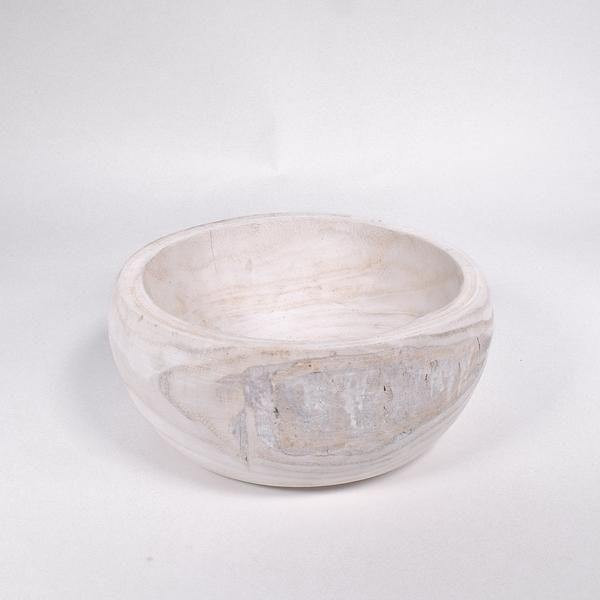 Whitewash Wood Bowl | Nigh Road
