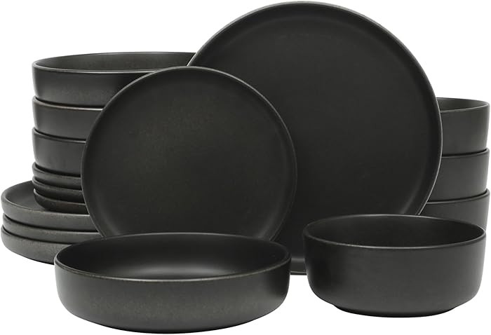 Gibson Elite Pasco 16 Piece (Service for 4) Plates and Bowls Double Bowl Reactive Glaze Dishes St... | Amazon (US)