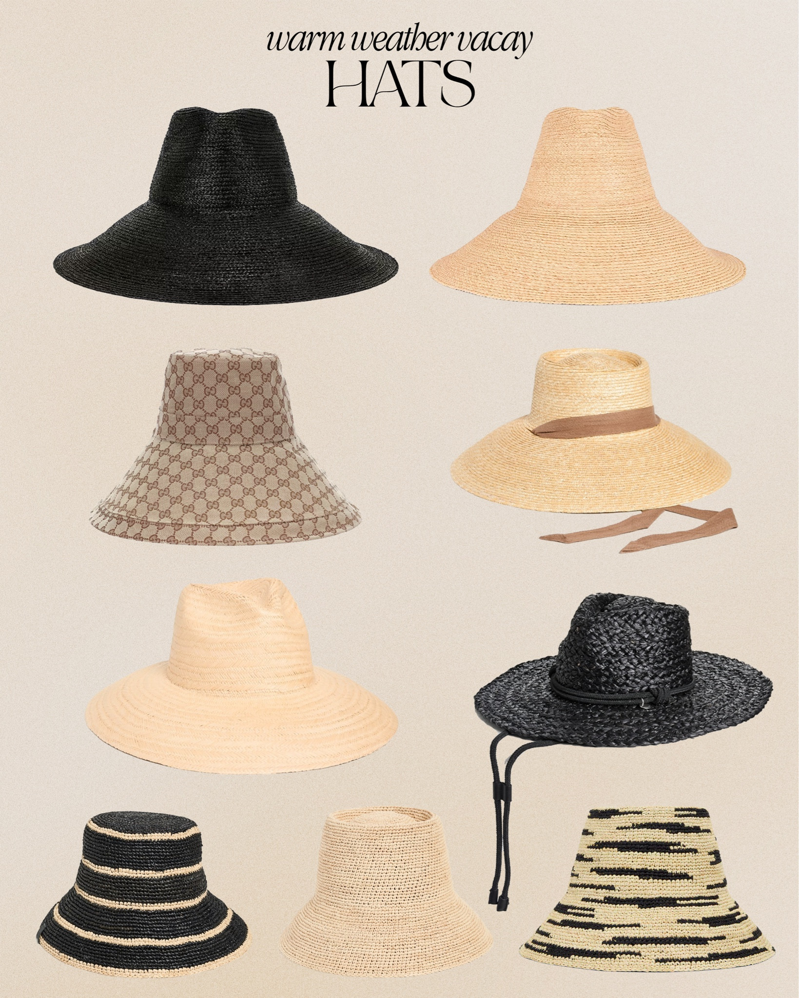 Warm weather vacation hats ☀️