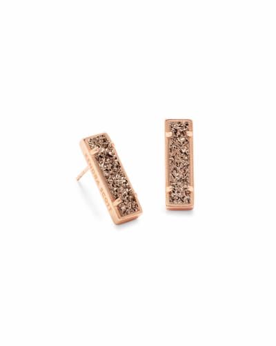 Lady Rose Gold Stud Earrings in Rose Gold Drusy | Kendra Scott