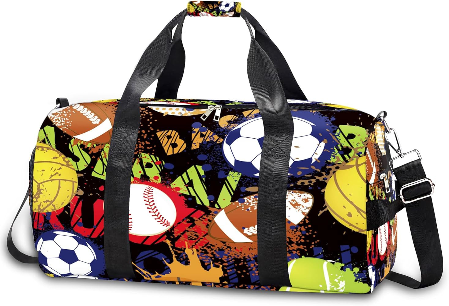 Kids Overnight Duffle Bag Boys Sport Gym Bag with Shoe Compartment & Wet Pocket, Carry On Weekend... | Amazon (US)