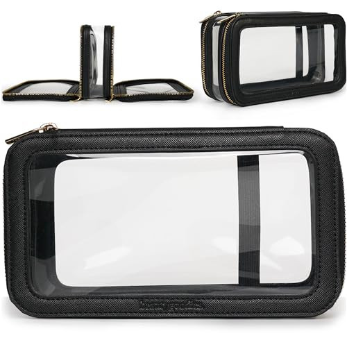 BEAUTYGOODIES Travel Makeup Bag Clear Cosmetic Bag - TSA Approved Toiletry Bag For Travelling Women, Makeup Travel Bag Travel Cosmetic Bag Makeup Bag Organizer Clear Makeup Bag For Purse Travel Pouch | Amazon (US)