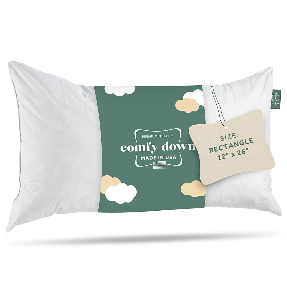 ComfyDown Decorative Throw Pillow Insert, Down and Feather Fill, 100% Cotton Cover, 233 Thread Co... | Amazon (US)