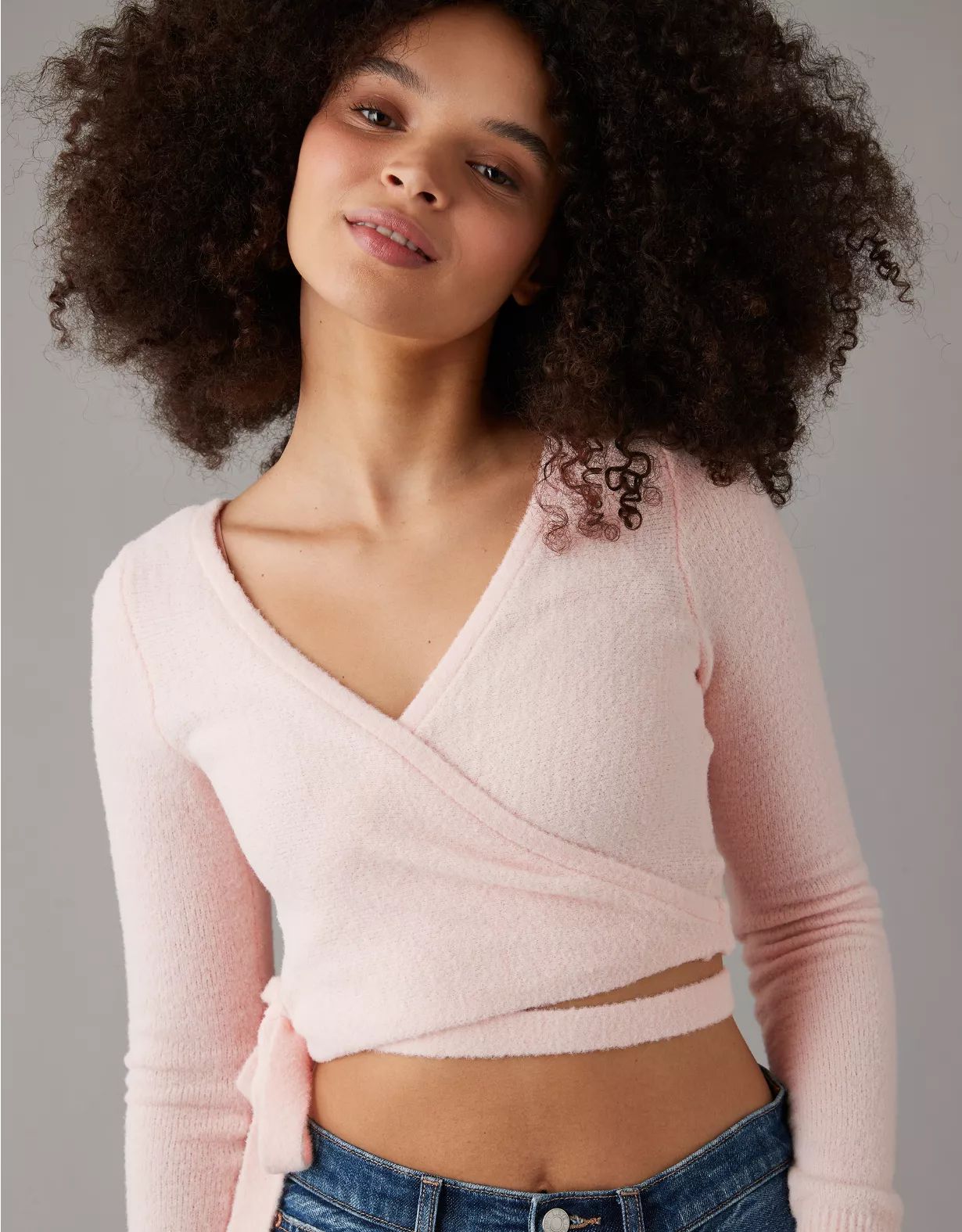 AE Cropped Ballet Wrap Cardigan | American Eagle Outfitters (US & CA)