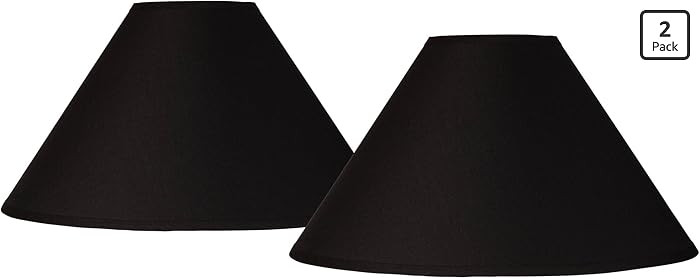 Set of 2 Empire Chimney Lamp Shade (Pre-Assembled) s Black Large 6" Top x 19" Bottom x 12" Slant ... | Amazon (US)