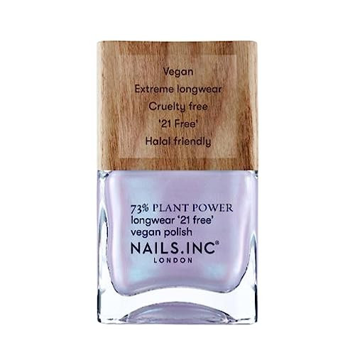 Nails Inc Plant Power Longwear Vegan Nail Polish - Eco Glow (Purple and Blue Pearl Shimmer) - 0.47 fl oz / 14 mL | Amazon (US)