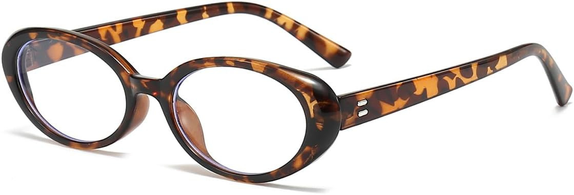 JOVAKIT Oval Blue Light Blocking Glasses for Women Men Vintage Fashion Small 90s Retro Oval Frame... | Amazon (US)
