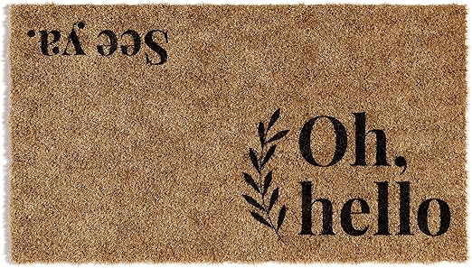 Barnyard Designs 'Oh Hello, See Ya' Doormat Welcome Mat for Outdoors, Large Front Door Entrance M... | Amazon (US)