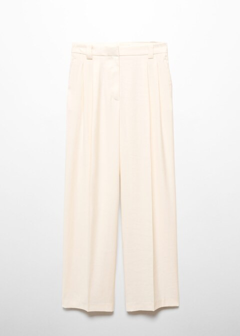 Wideleg pleated pants | MANGO (US)
