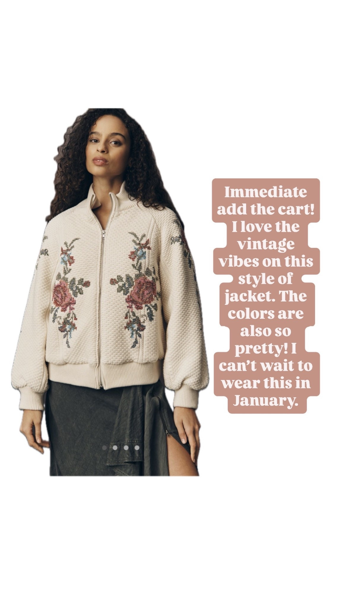 Obsessed with the print on this jacket 😍 it looks vintage! 

Loverly Grey, floral jacket, statement jacket, winter fashion, winter outfit ideas 

#LTKSeasonal