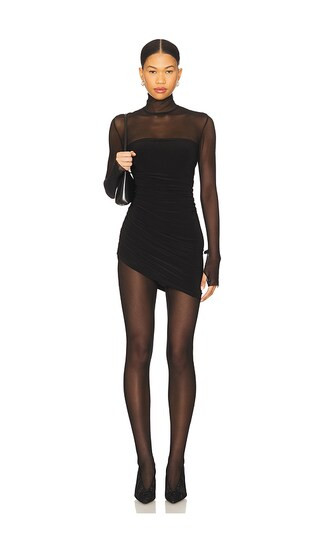 Long Sleeve Turtleneck Strapless Diana Pickleball Dress in Black | Revolve Clothing (Global)