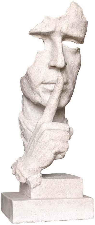 Head Bust Thinker Statue Keep Slience Sculpture Handcrafts Sand Color for Home Decoration-13.5" T... | Amazon (US)