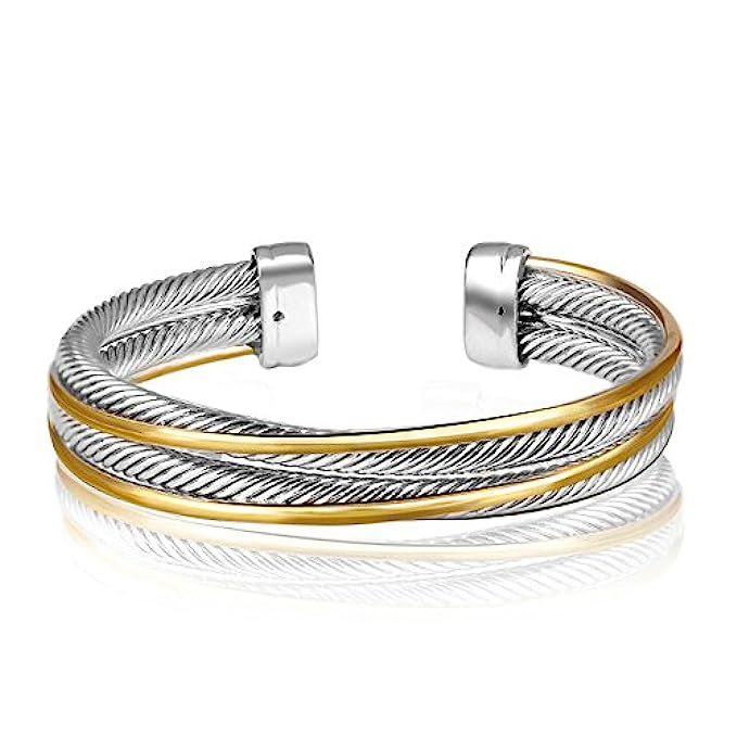 UNY Vintage fashion Twisted Cable wire bracelet new Antique design Elegant Unique Retro Cuff Bracele | Amazon (US)