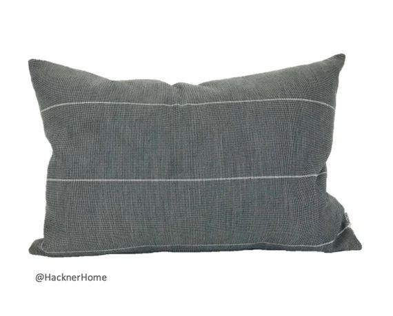 Dark Blue Pillow Cover, Modern Stripe Pillow Cover, 20x20 Pillow Cover, 22x22 Pillow Cover, Lumba... | Etsy (US)