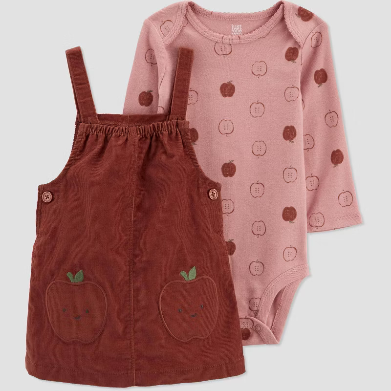 Carter's Just One You® Baby Girls' Apple Jumper Top & Bottom Set - Pink | Target