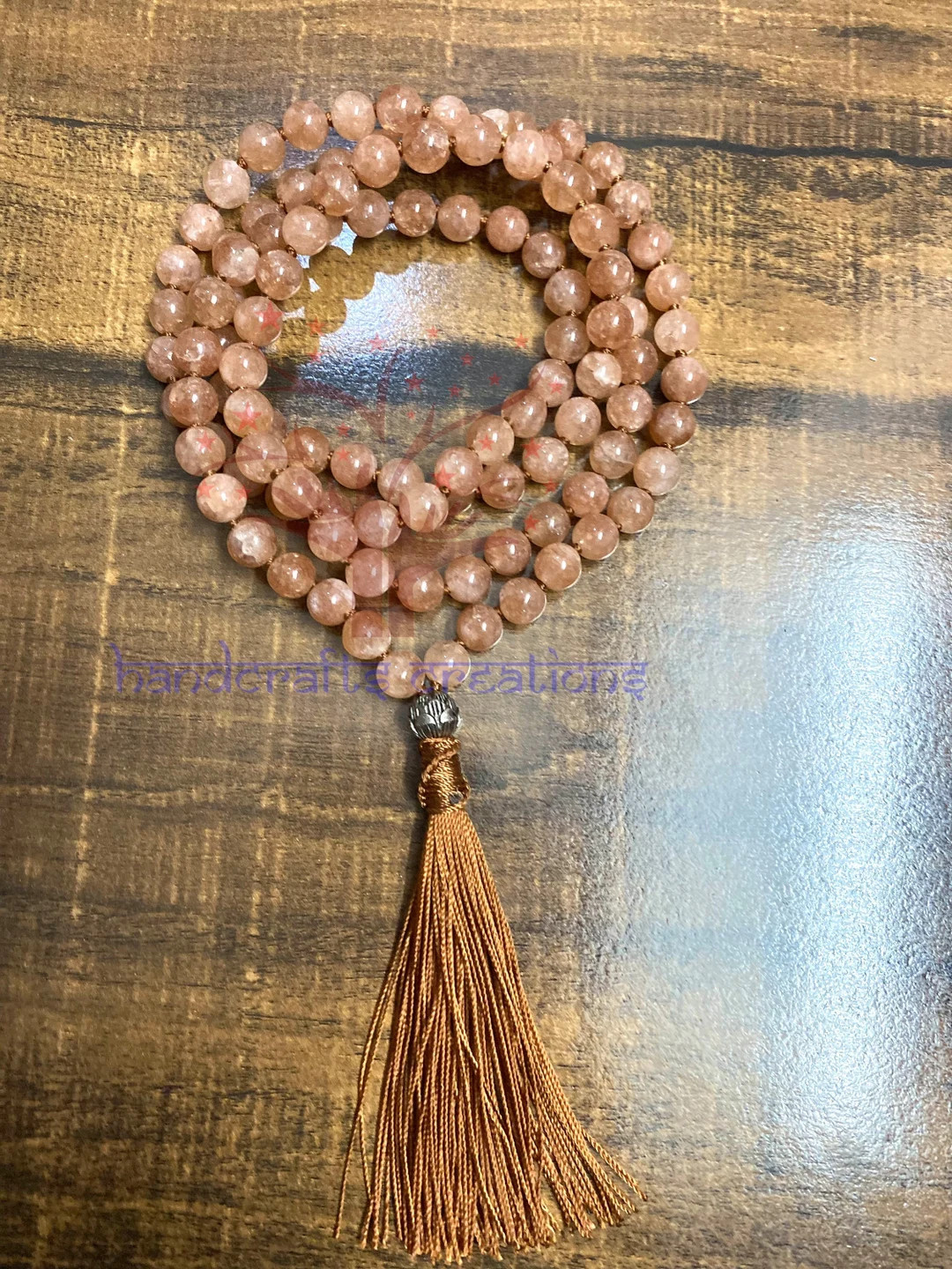 Natural Sun Stone Mala Beads | 108 Mala Necklace | Knotted Mala | Tassel Necklace | Meditation Be... | Etsy (UK)