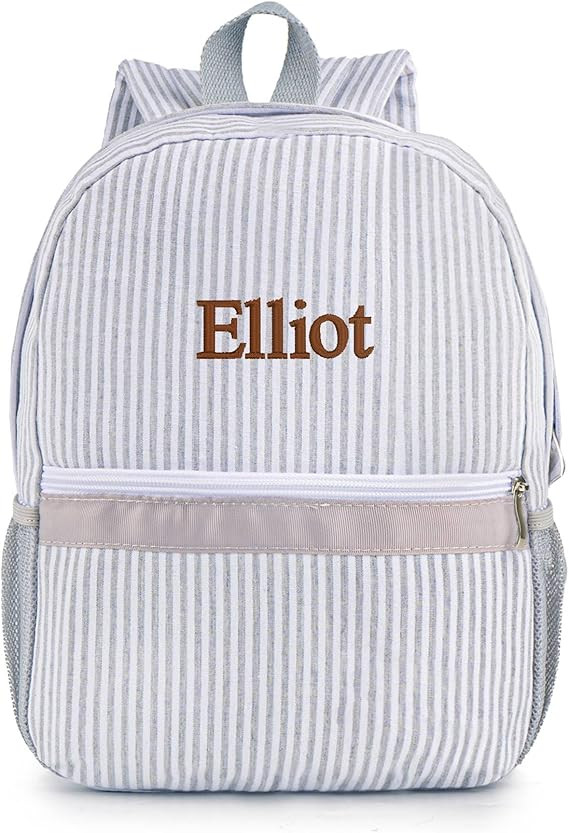 Seersucker Backpack Toddler Backpack Personalized Preschool Backpack Child Backpack Preppy Packpa... | Amazon (US)