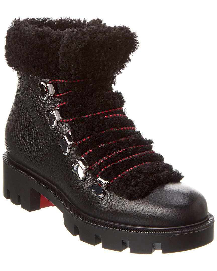 Christian Louboutin Edelvizir Leather & Shearling Bootie | Shop Simon