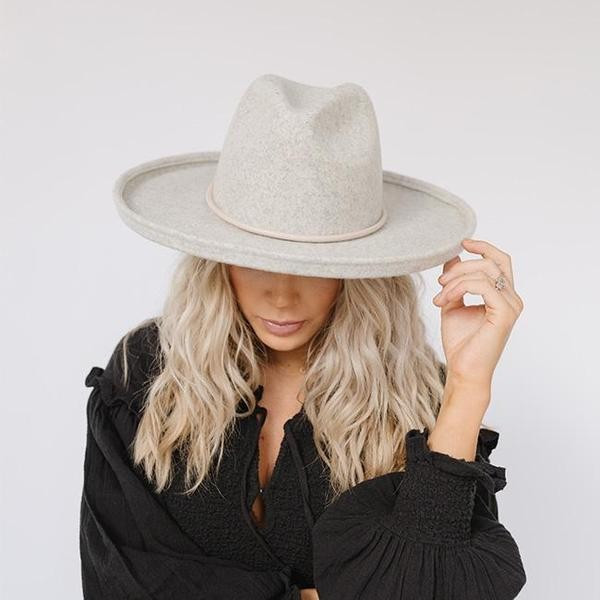 The Cara Loren Pencil Brim Hat - Heather Grey | Gigi Pip