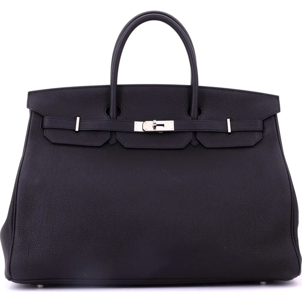 Pre-Owned Hermes Birkin Handbag Black Togo with Palladium Hardware 40 in Noir at Nordstrom, Size Large | Nordstrom